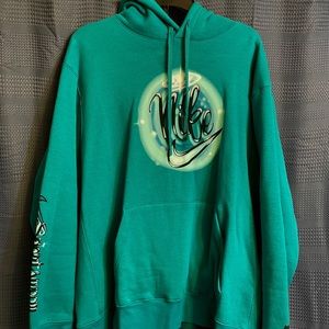 Aqua green limited edition Nike monogrammed hoodie